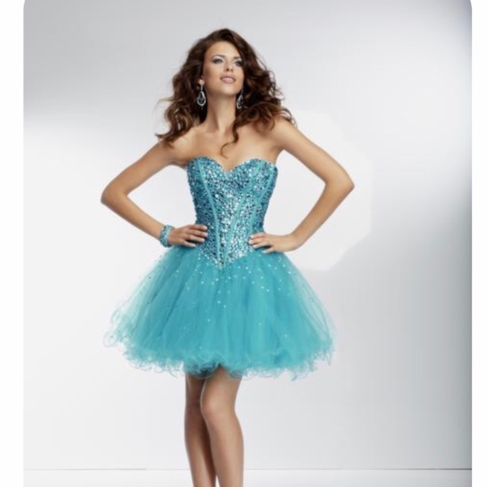 Mori Lee Strapless Formal Corset Bodice Bedazzled Beaded Dress/Size 8
